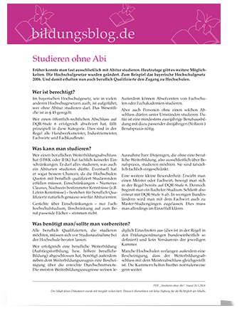 Ohne Abi studieren